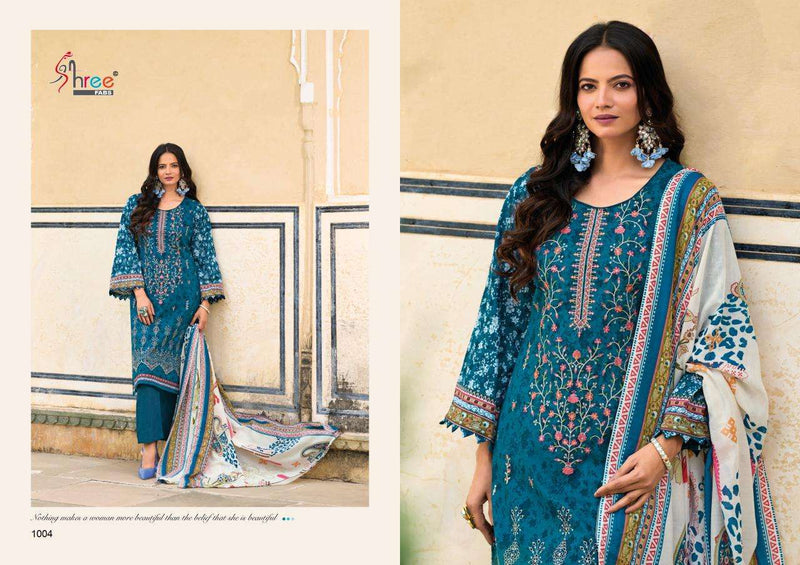 Shree Fabs Riwaz Pure Cotton Self Embroidered Work Salwar Suit