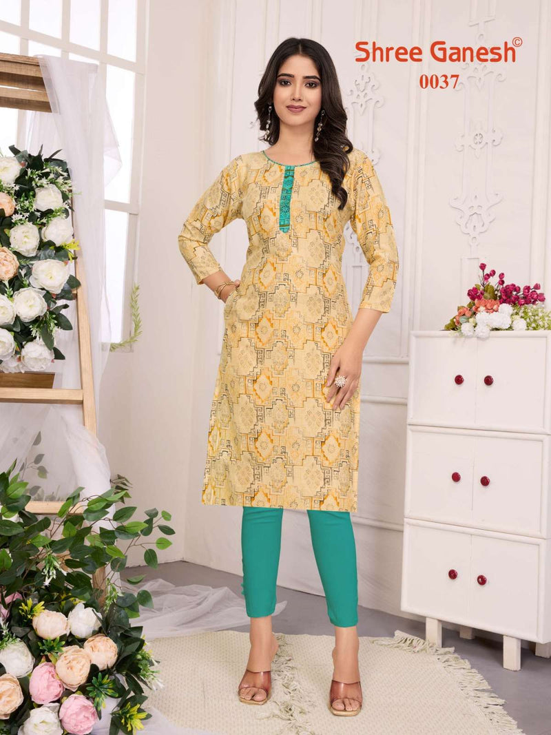 Shree Ganesh Pragya Vol 4 Rayon Daily Wear Fancy Designer  Kurti