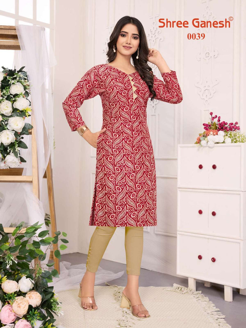 Shree Ganesh Pragya Vol 4 Rayon Daily Wear Fancy Designer  Kurti