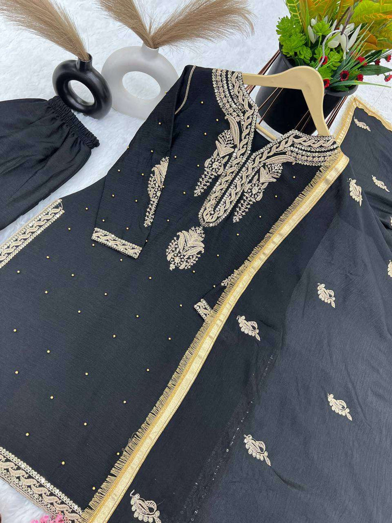 Srk 5160 Chinon Silk With Heavy Embroidery Coding-Dori Sequence Work With Peals Work Salwar Suit