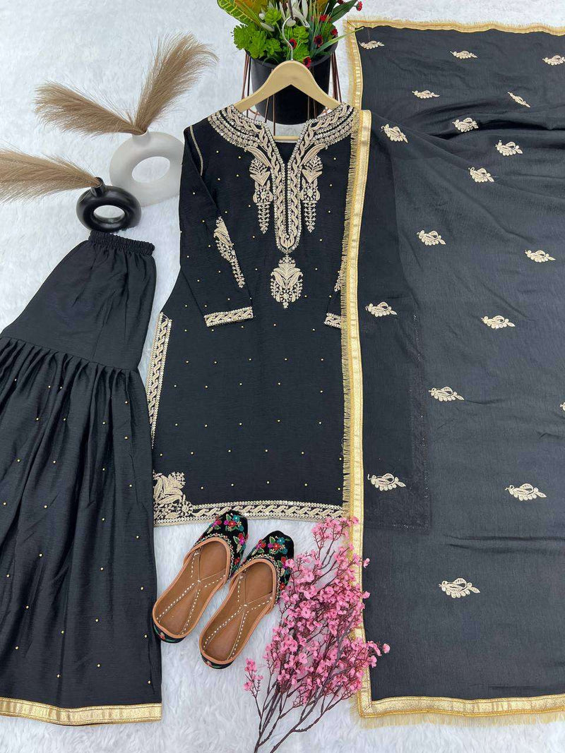 Srk 5160 Chinon Silk With Heavy Embroidery Coding-Dori Sequence Work With Peals Work Salwar Suit