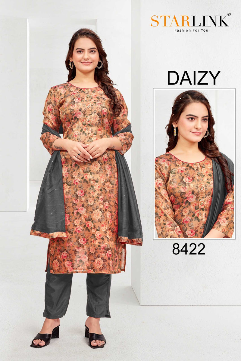 Starlink Daizy Tissue Traditional Wear Fancy Designer Combo Set Of Kurti