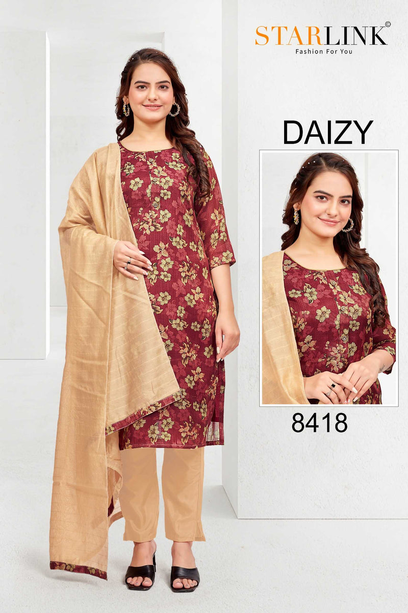 Starlink Daizy Tissue Traditional Wear Fancy Designer Combo Set Of Kurti