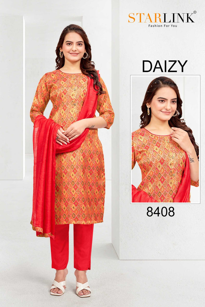 Starlink Daizy Tissue Traditional Wear Fancy Designer Combo Set Of Kurti