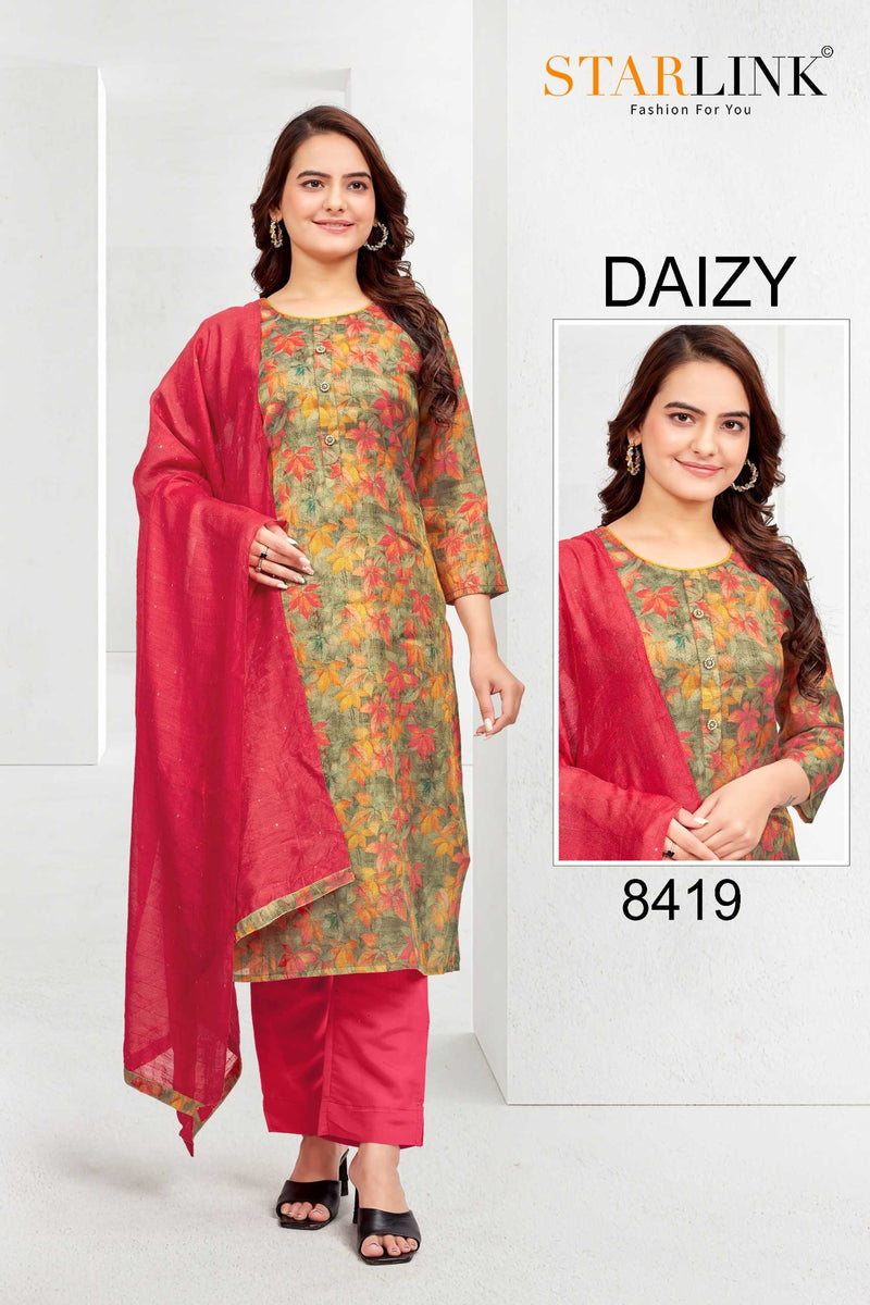 Starlink Daizy Tissue Traditional Wear Fancy Designer Combo Set Of Kurti