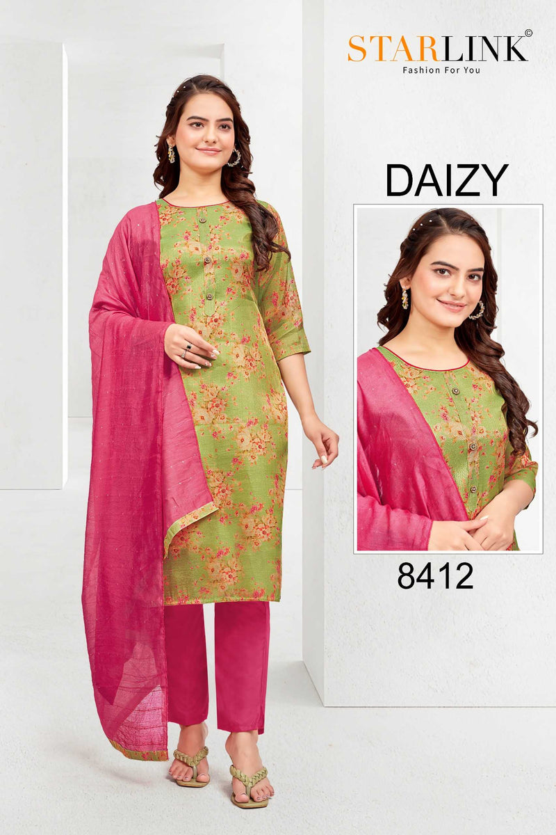 Starlink Daizy Tissue Traditional Wear Fancy Designer Combo Set Of Kurti