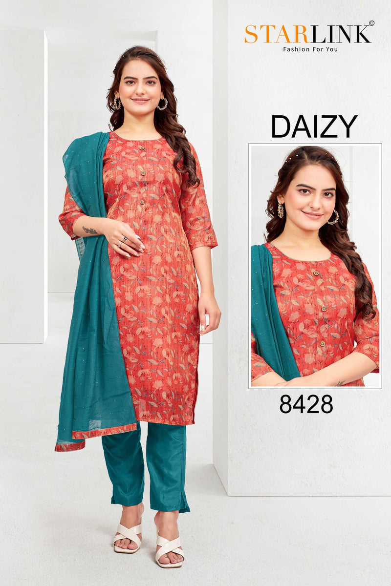 Starlink Daizy Tissue Traditional Wear Fancy Designer Combo Set Of Kurti