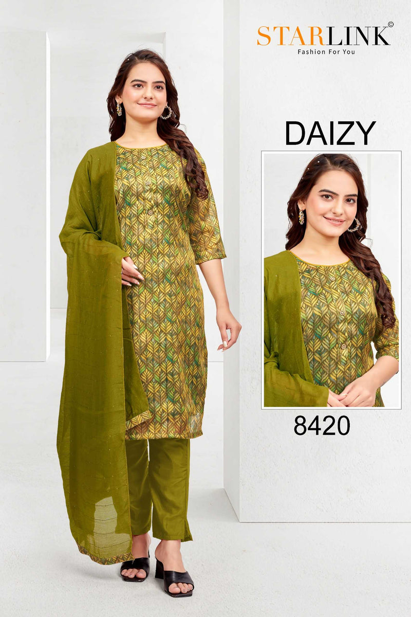 Starlink Daizy Tissue Traditional Wear Fancy Designer Combo Set Of Kurti