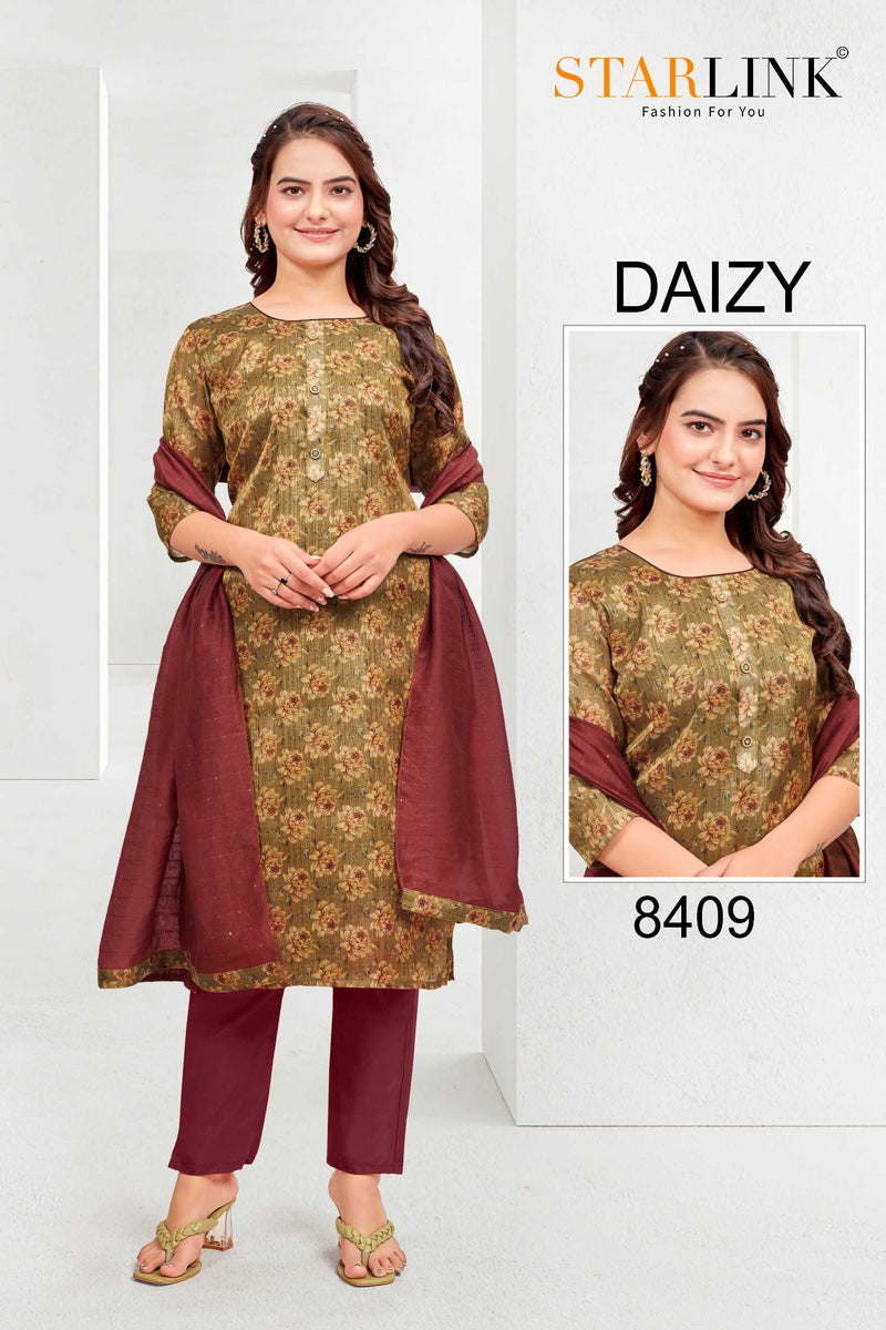 Starlink Daizy Tissue Traditional Wear Fancy Designer Combo Set Of Kurti