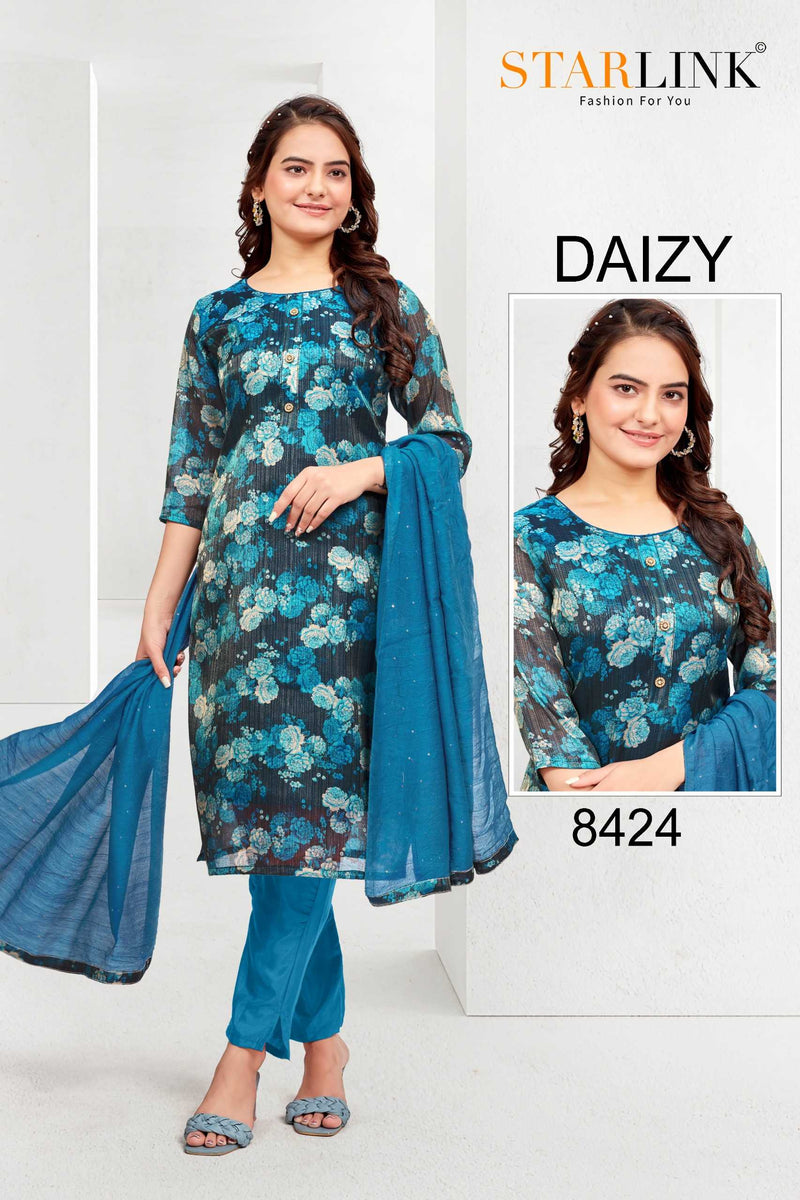 Starlink Daizy Tissue Traditional Wear Fancy Designer Combo Set Of Kurti