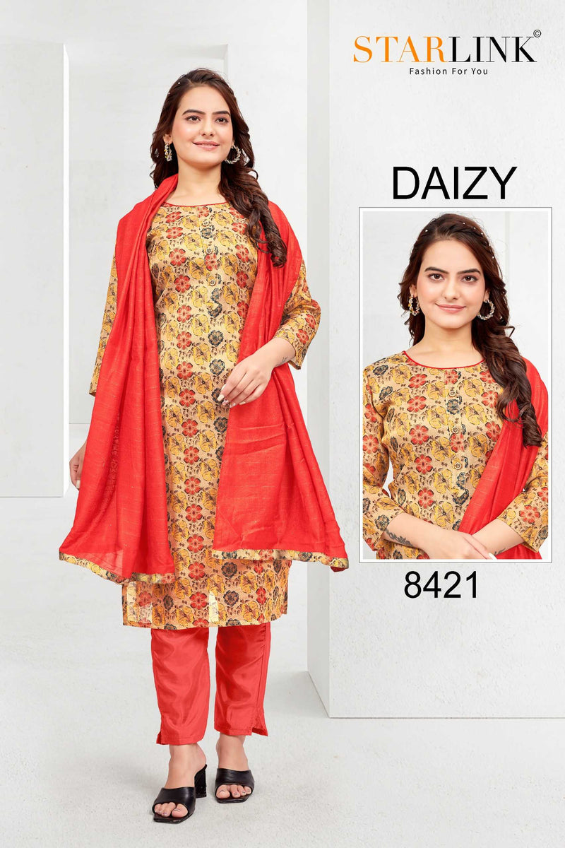 Starlink Daizy Tissue Traditional Wear Fancy Designer Combo Set Of Kurti