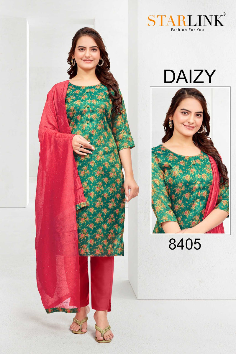 Starlink Daizy Tissue Traditional Wear Fancy Designer Combo Set Of Kurti