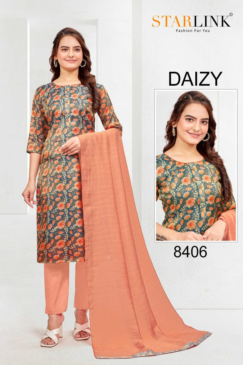 Starlink Daizy Tissue Traditional Wear Fancy Designer Combo Set Of Kurti