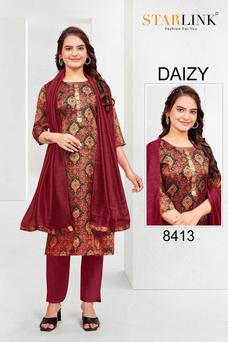 Starlink Daizy Tissue Traditional Wear Fancy Designer Combo Set Of Kurti