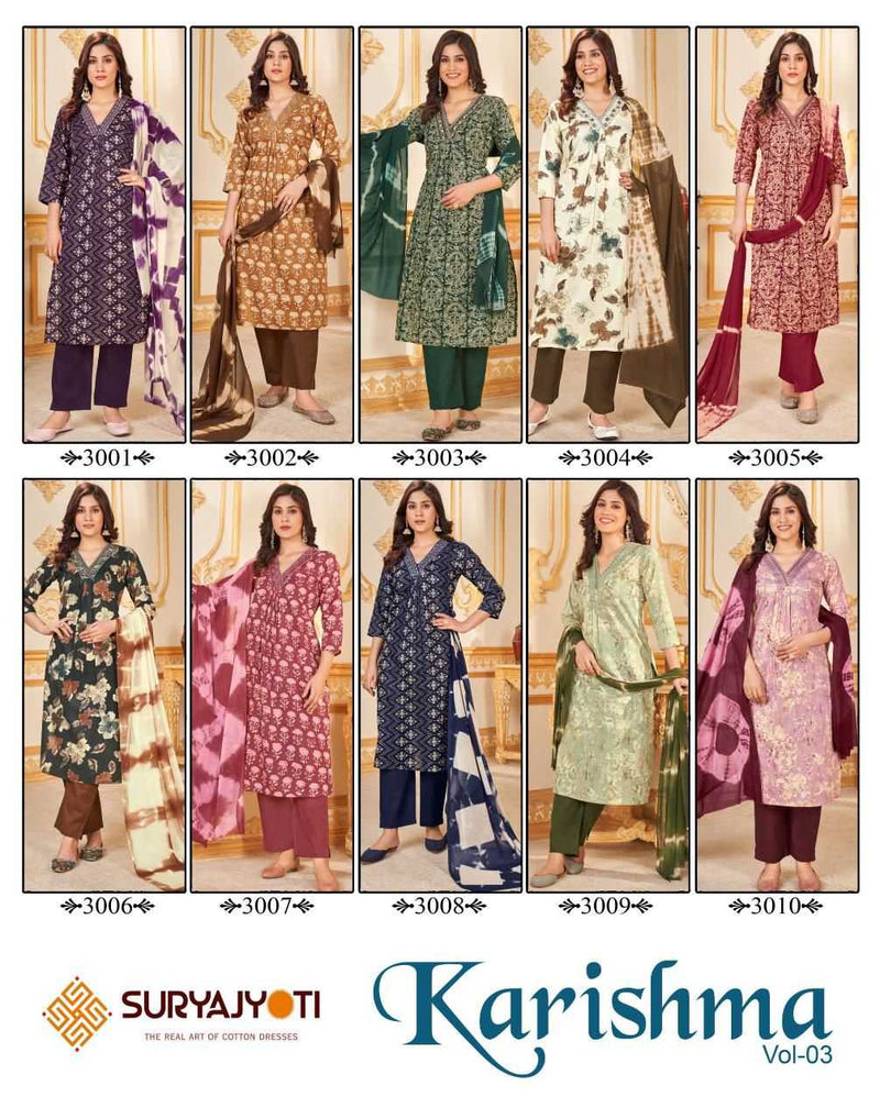 Suryajyoti Cotton Karishma Vol 3 Cotton Print With Neck Work Designer Pret Kurti