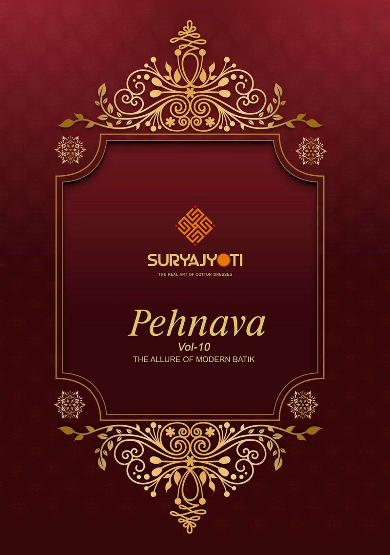 Suryajyoti Pehnava Vol 10 Pure Cambric Cotton Designer Wear Salwar Kameez