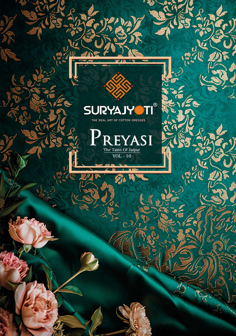 Suryajyoti Preyasi Vol 10 Pure Cotton Jaipuri Printed Wear Salwar Suit