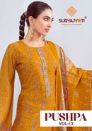 Suryajyoti Pushpa Vol 13 Pure Modal Foil Print Embroidered Work Salwar Kameez