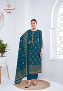 Suryajyoti Pushpa Vol 13 Pure Modal Foil Print Embroidered Work Salwar Kameez