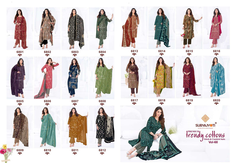 Suryajyoti Trendy Cotton Vol 68 Pure Cotton Printed Salwar Kameez