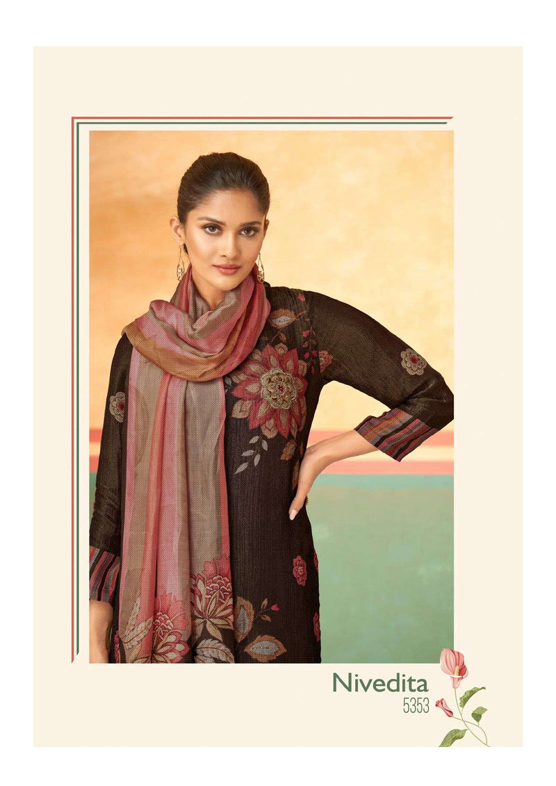 T And M Nivedita Fancy Staple Twill Digital Print Handwork Salwar Suit