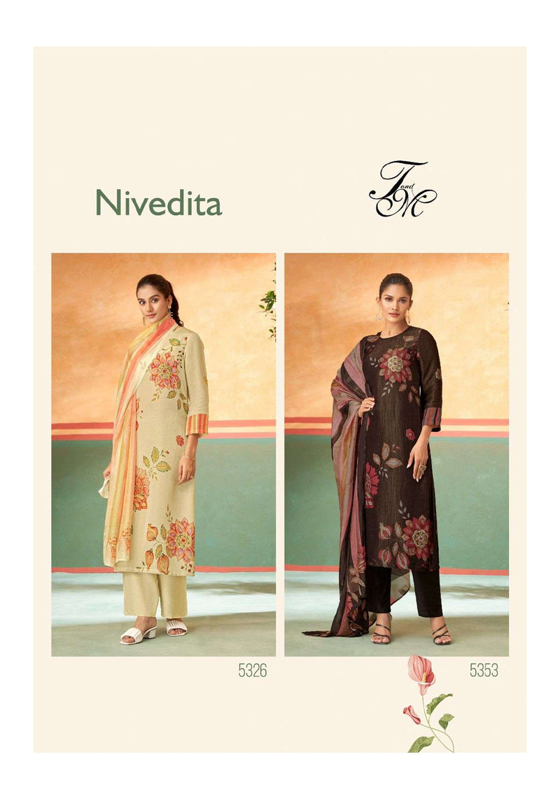 T And M Nivedita Fancy Staple Twill Digital Print Handwork Salwar Suit