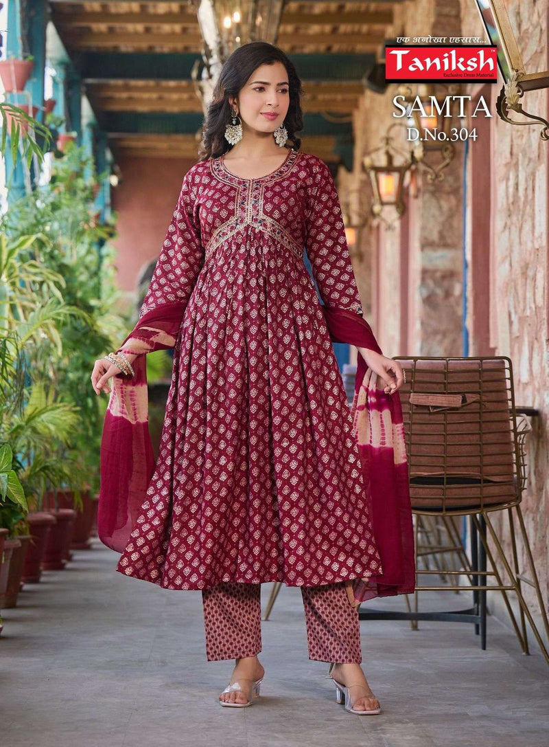 Taniksh Samta Vol 3 Rayon Digital Party Wear Combo Set Fancy Designer Kurti