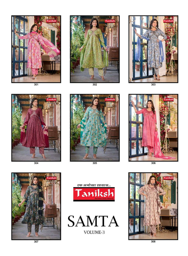 Taniksh Samta Vol 3 Rayon Digital Party Wear Combo Set Fancy Designer Kurti