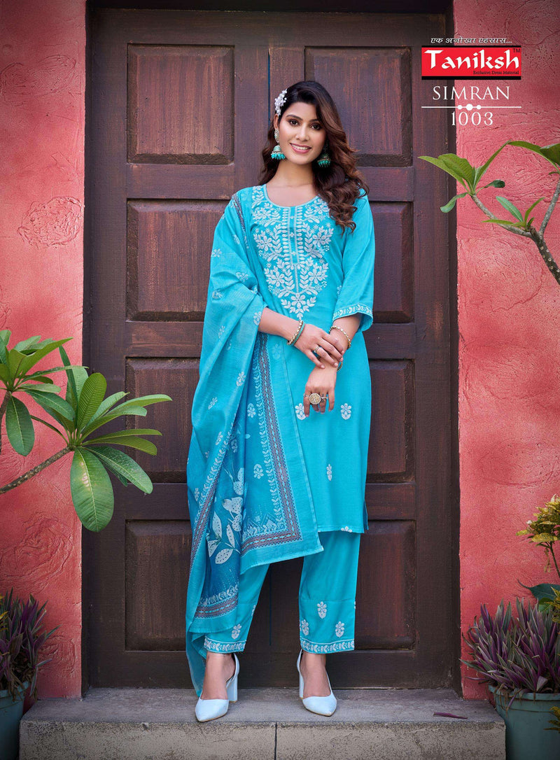 Taniksh Simran Vol 1 Rayon With Heavy Designer Work Combo Set Of Kurti