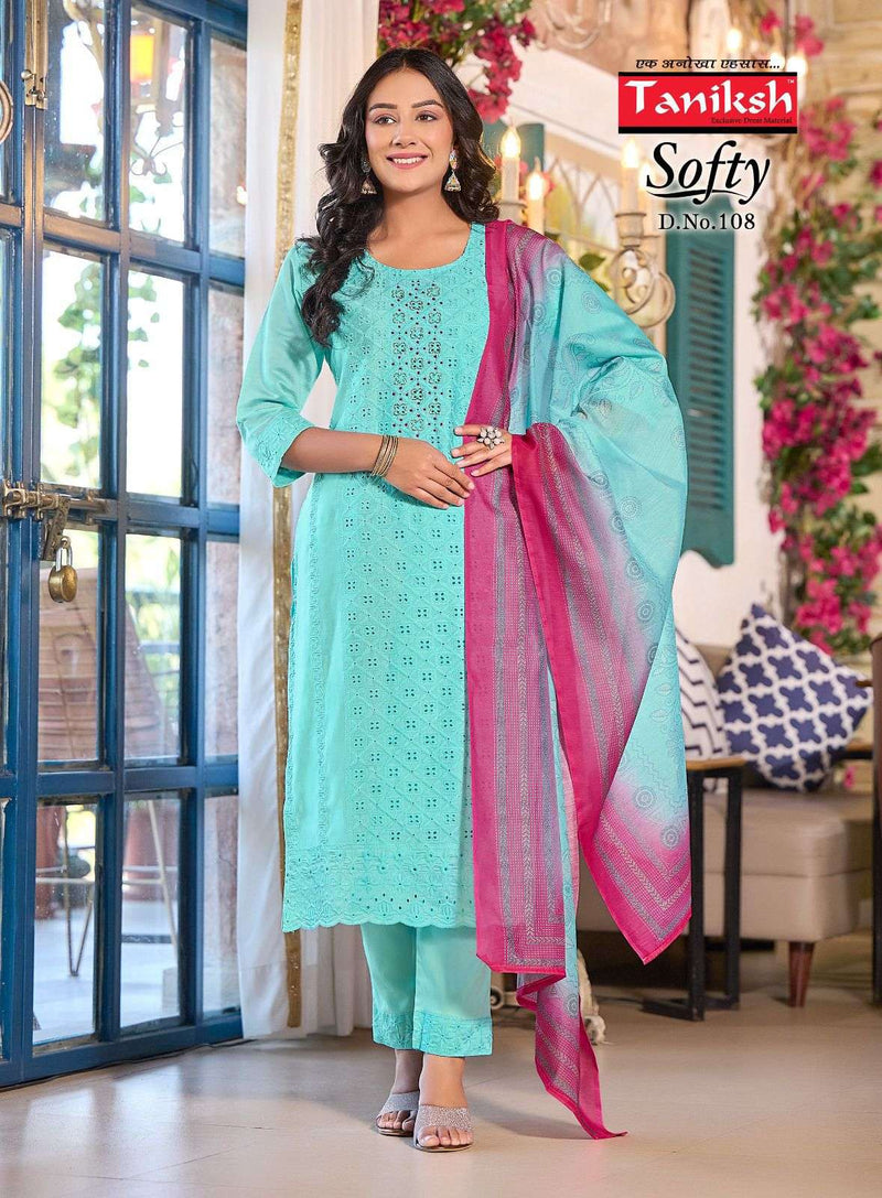 Taniksh Softy Vol 1 Muslin Schiffli Fancy Designer Combo Set Kurti