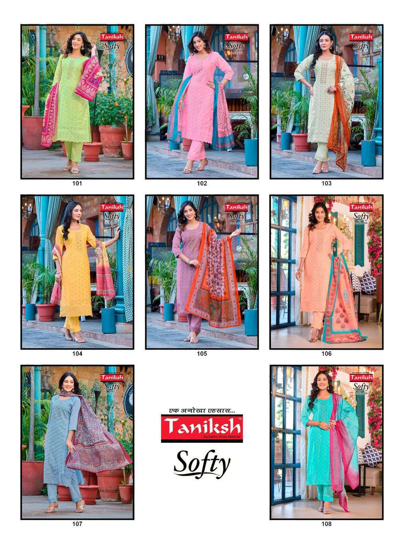 Taniksh Softy Vol 1 Muslin Schiffli Fancy Designer Combo Set Kurti