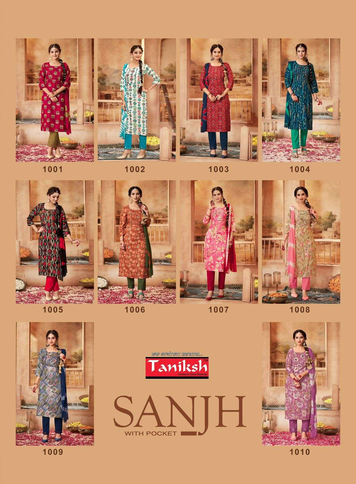 Taniksh sanjh Vol 1 Fancy Designer Embroidery Combo Set Of Kurti