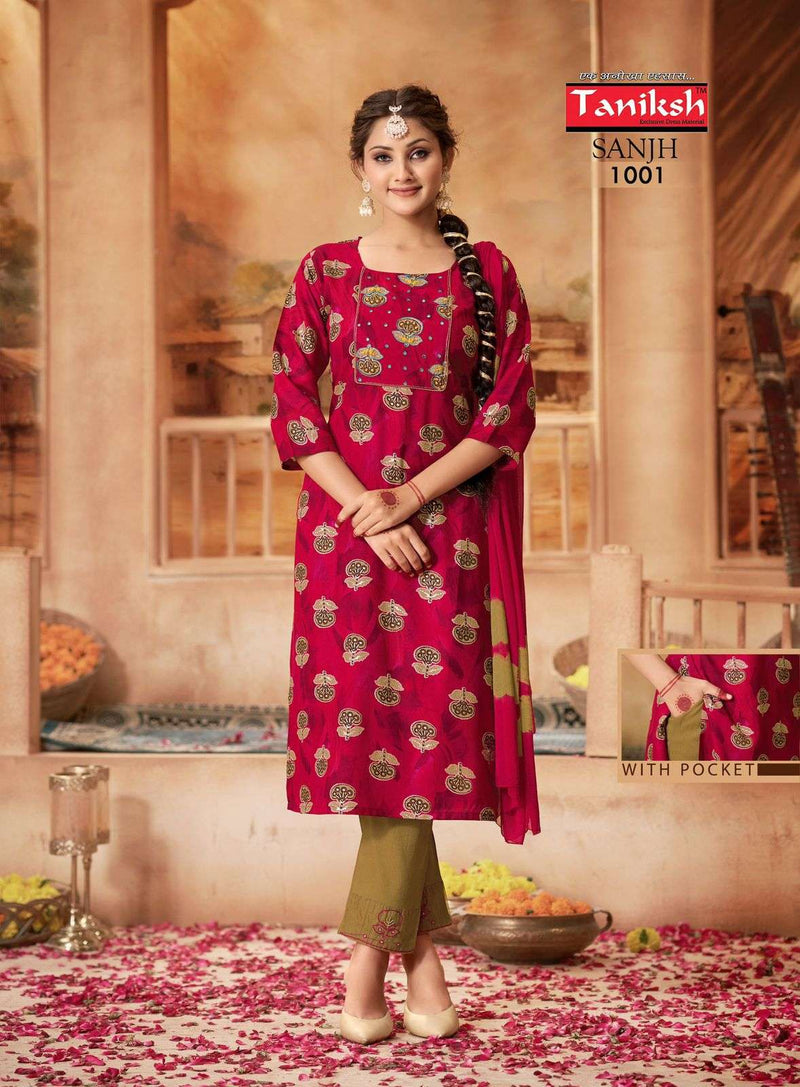 Taniksh sanjh Vol 1 Fancy Designer Embroidery Combo Set Of Kurti