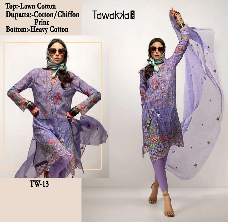 Tawakkal Tw 11 to 14 Lawn Cotton Digital Print Salwar Kameez