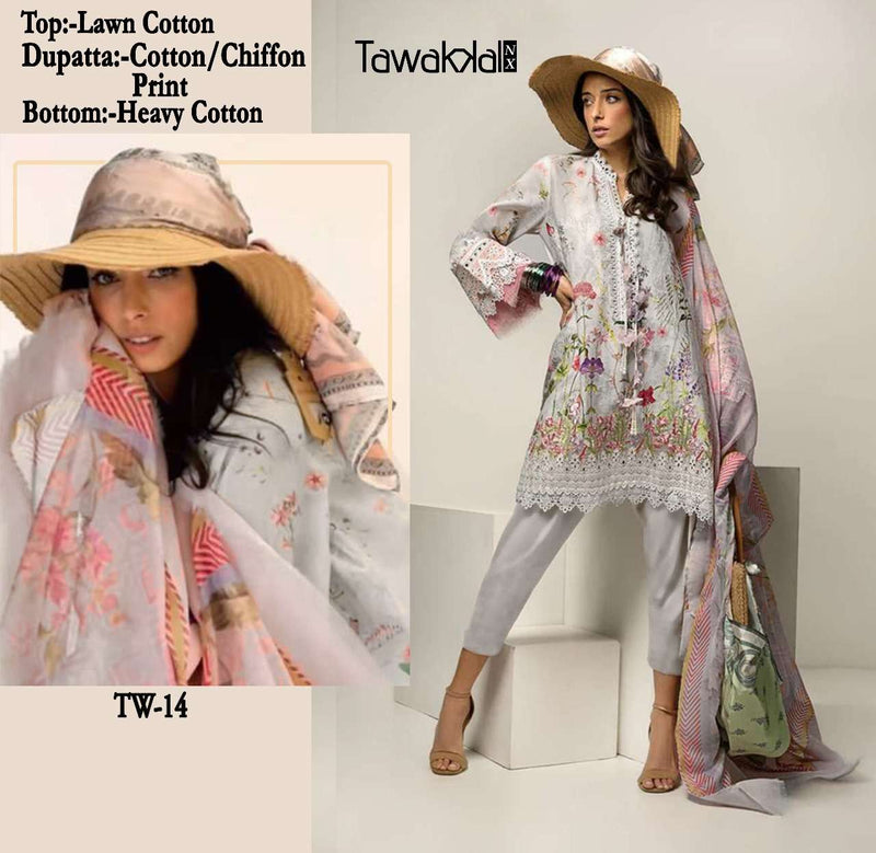 Tawakkal Tw 11 to 14 Lawn Cotton Digital Print Salwar Kameez