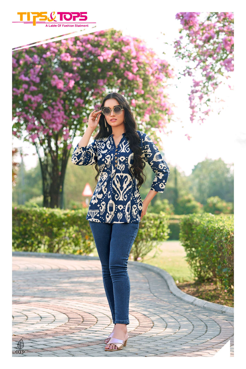 Tips And Tops Baby Vol 3 Rayon Print Fancy Designer Daily Wear Tops