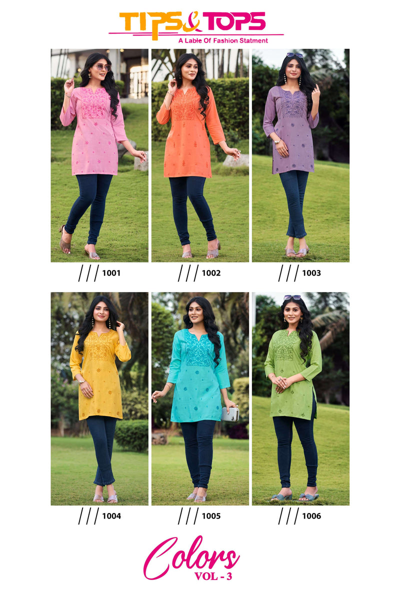 Tips And Tops Colors Vol 3 Rayon Digital Designer Combo Set Kurti