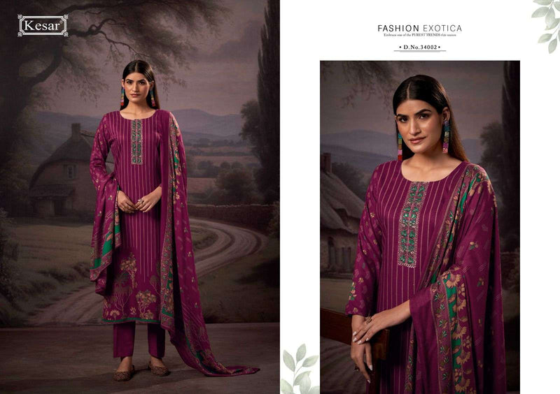 Kesar Karachi Prints Zeenat 34001 Pashmina Embroidered Work Salwar Suit