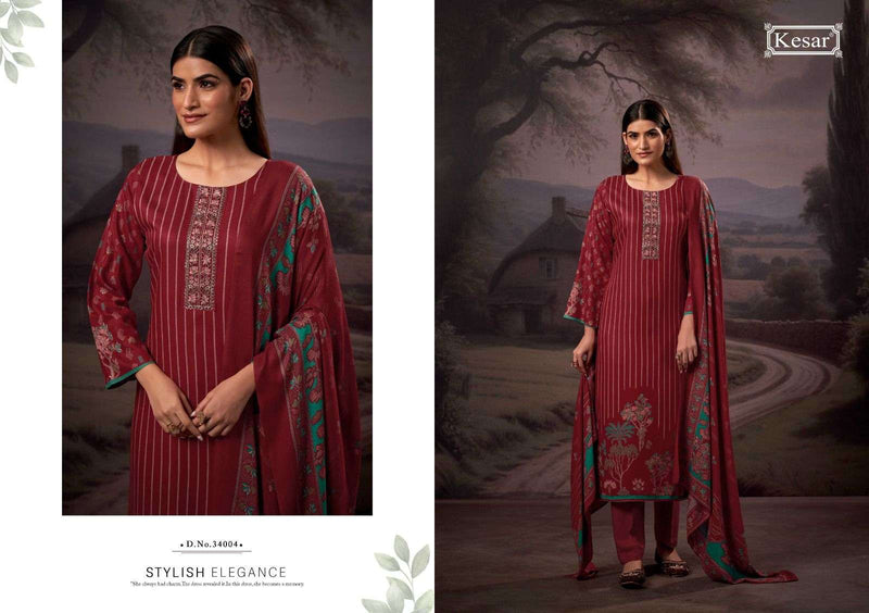 Kesar Karachi Prints Zeenat 34001 Pashmina Embroidered Work Salwar Suit