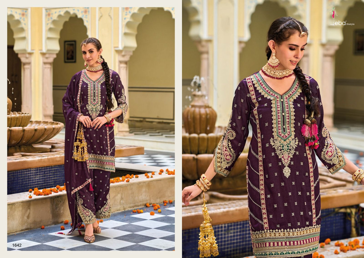 Eba Lifestyle Vaani Silk With Embroidery Work Designer Readymade Suit