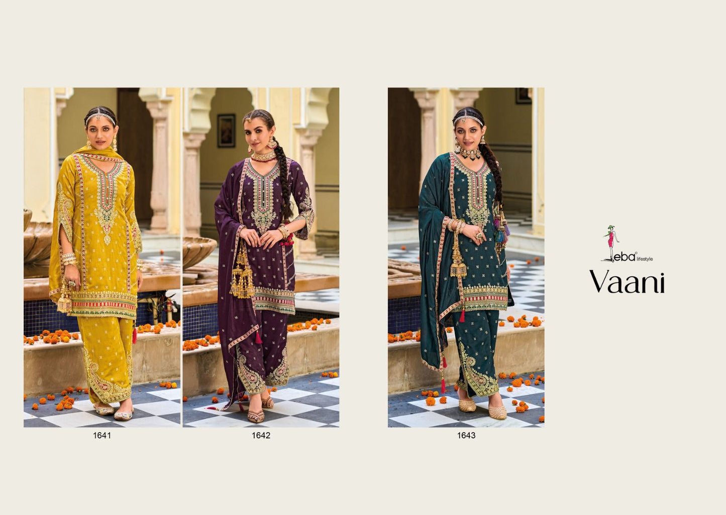 Eba Lifestyle Vaani Silk With Embroidery Work Designer Readymade Suit