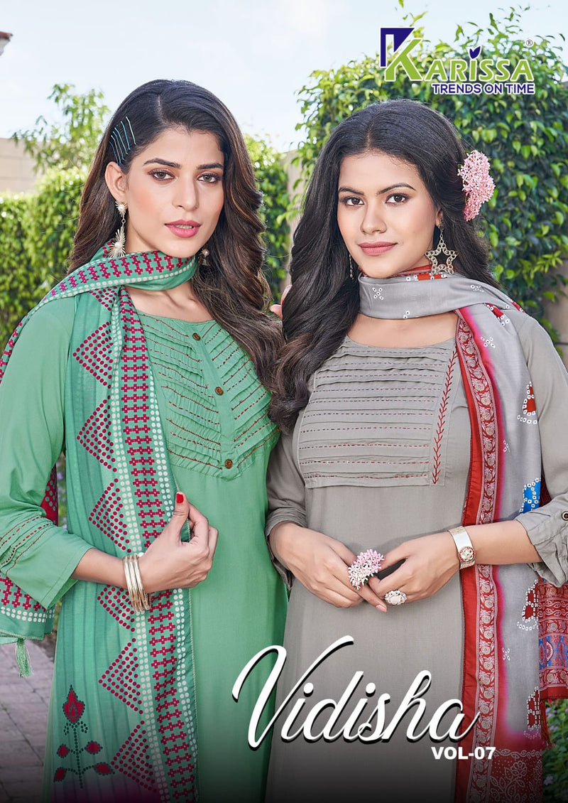 Karissa Vidisha Vol 7 Rayon Hand Embroidered Work Printed Kurti