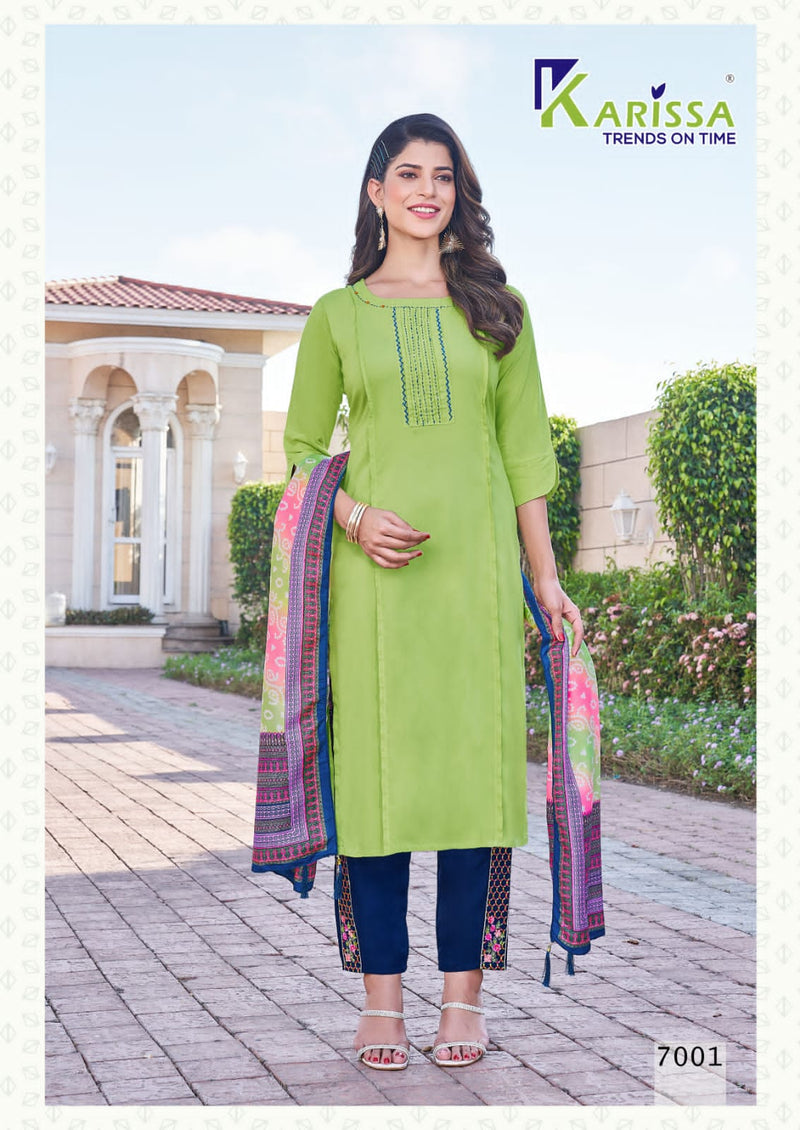 Karissa Vidisha Vol 7 Rayon Hand Embroidered Work Printed Kurti