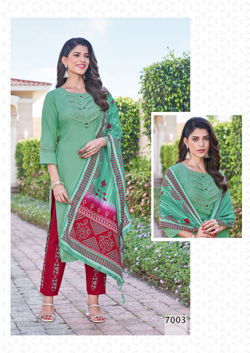 Karissa Vidisha Vol 7 Rayon Hand Embroidered Work Printed Kurti