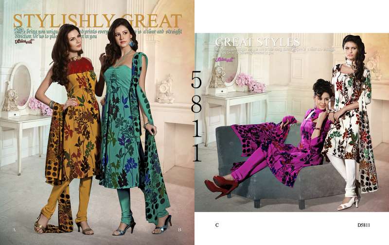 Vaishali 5800 Series Crepe Digital Printed With Heavy Designer Salwar Kameez