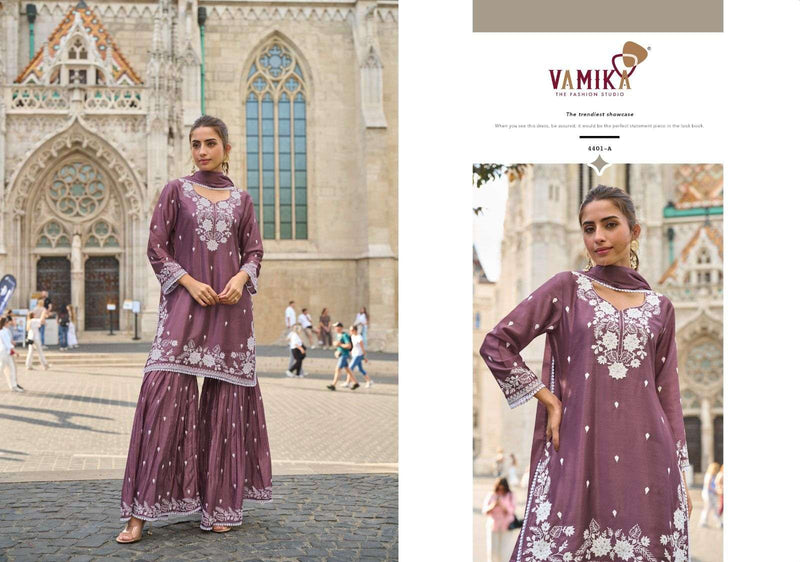 Vamika Anamika Vol 3 Pure Chinon Heavy Chkankari Work Kurti