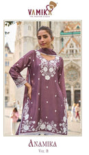 Vamika Anamika Vol 3 Pure Chinon Heavy Chkankari Work Kurti