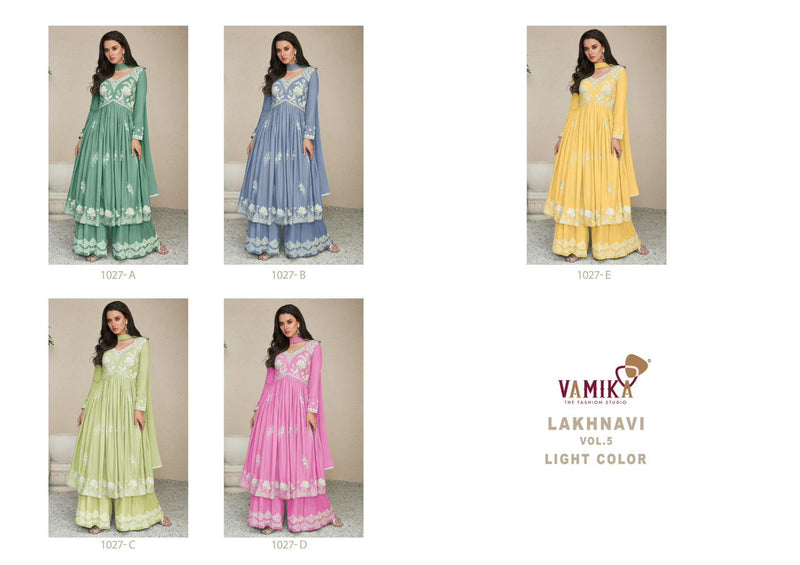 Vamika Lakhnavi Vol 5 Light Color Rayon Designer Digital Printed Pret Kurti