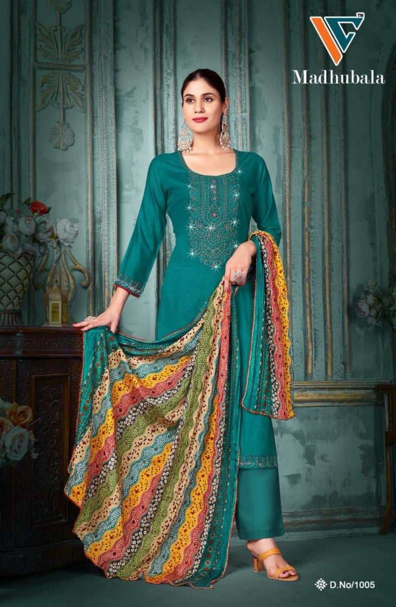 Vandana Creation Madhubala Vol 1 Rayon Embroidered Swarovski Work Salwar Suit