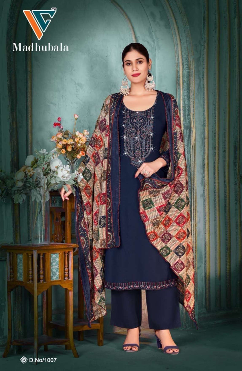 Vandana Creation Madhubala Vol 1 Rayon Embroidered Swarovski Work Salwar Suit